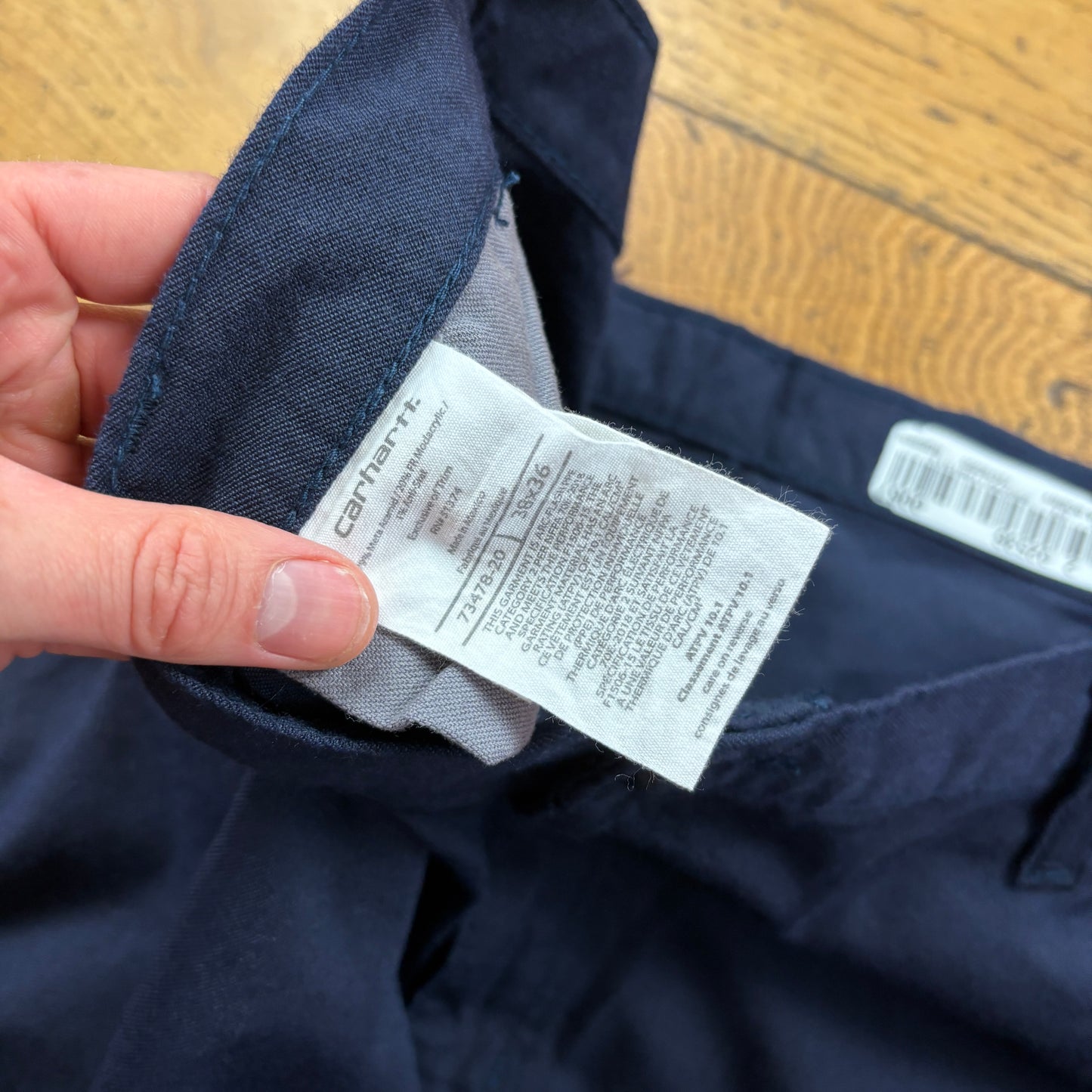 Vintage Carhartt Navy Workwear Carpenter Baggy Trousers - 38