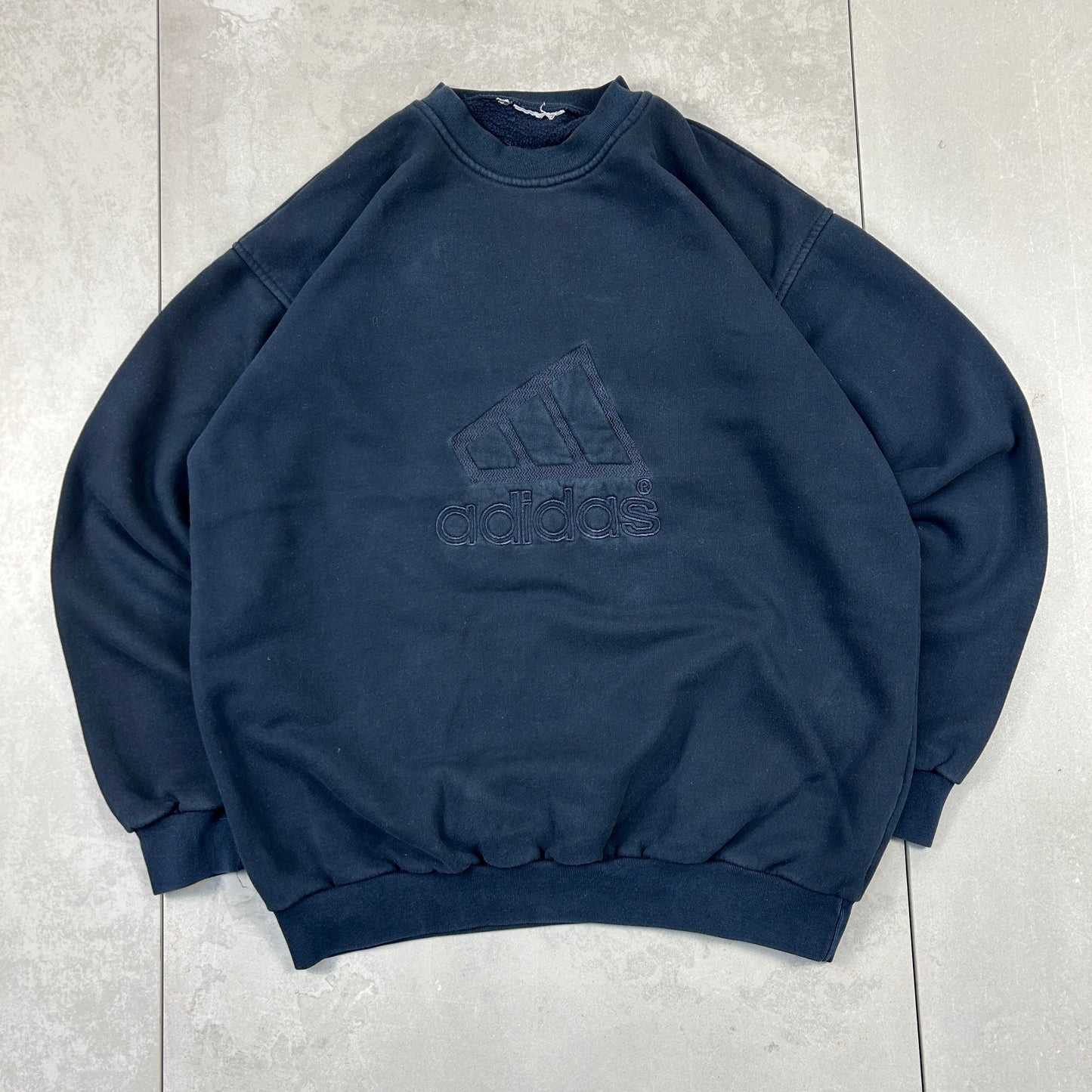Vintage 90s Adidas Navy Embroidered Sweatshirt - L