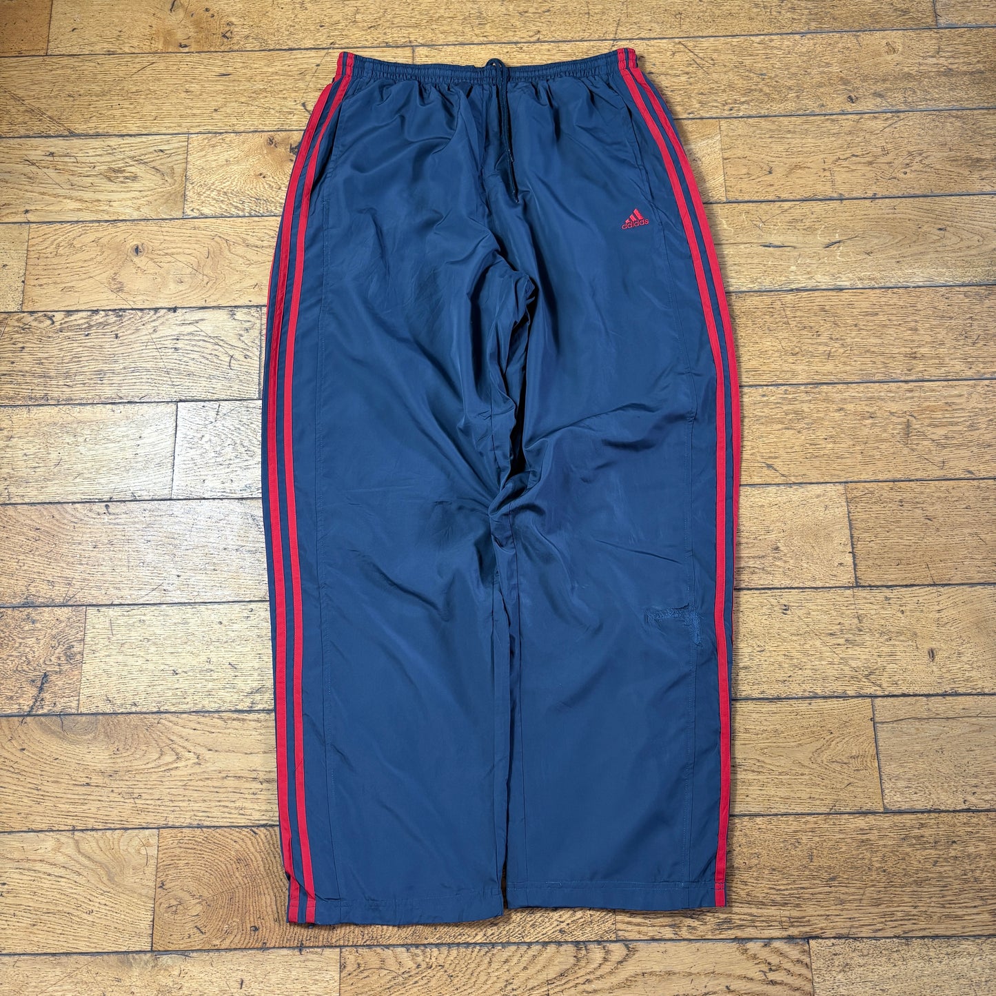 Vintage Adidas Grey Baggy Tracksuit Sweatpants Track Pants Bottoms - L