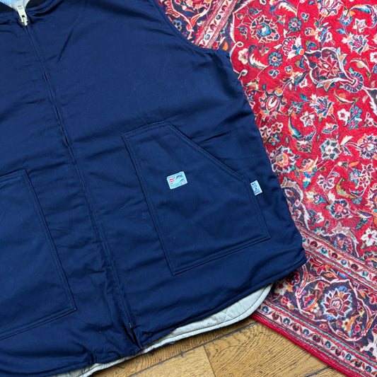Vintage Navy Gilet Vest Workwear Carhartt Style Jacket - 2XL