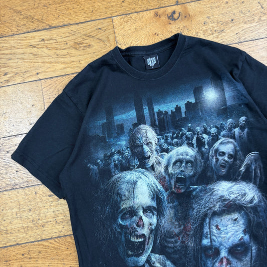 Vintage AMC The Walking Dead Black 2016 Graphic Zombie T-Shirt - S