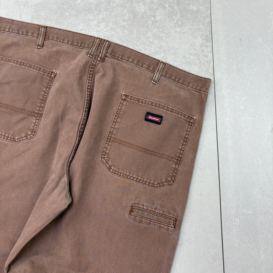 Vintage Dickies Workwear Carpenter Brown Baggy Trousers - 42