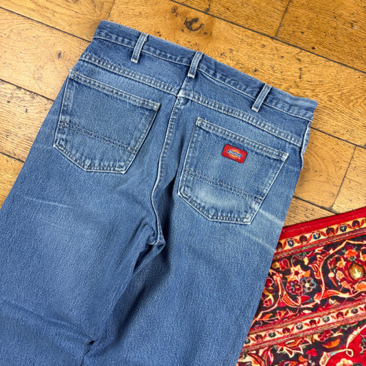 Vintage Dickies Workwear Carpenter Baggy Blue Trousers - 33