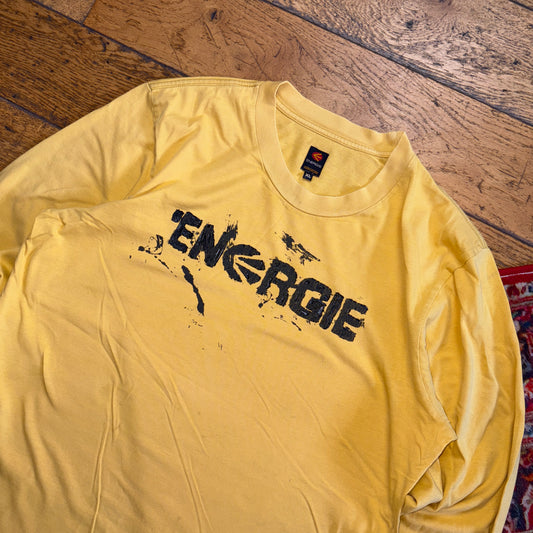 Vintage Energie Yellow Long Sleeve Skate Graphic T-Shirt - S