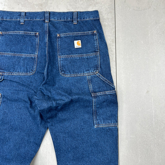 New Carhartt Double Knee Carpenter Baggy Blue Jeans - 34