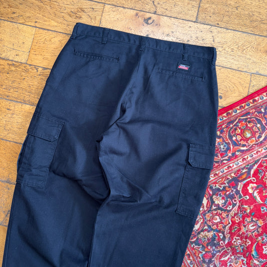 Vintage Dickies 874 Black Skate Baggy Cargo Chino Trousers - 36S