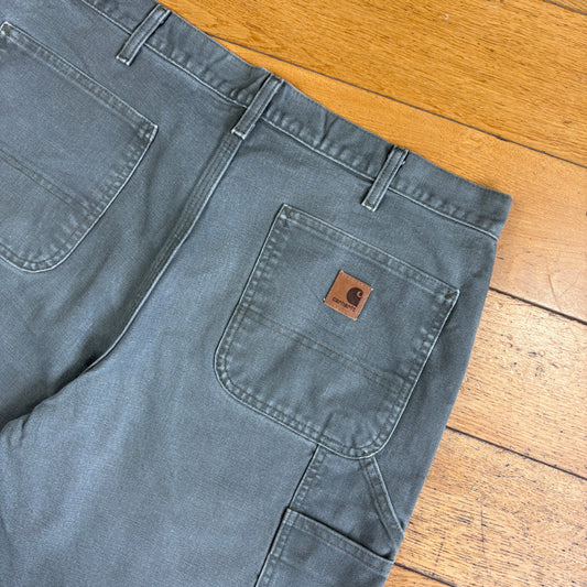 Vintage Carhartt Green Khaki Workwear Baggy Carpenter Shorts - 36