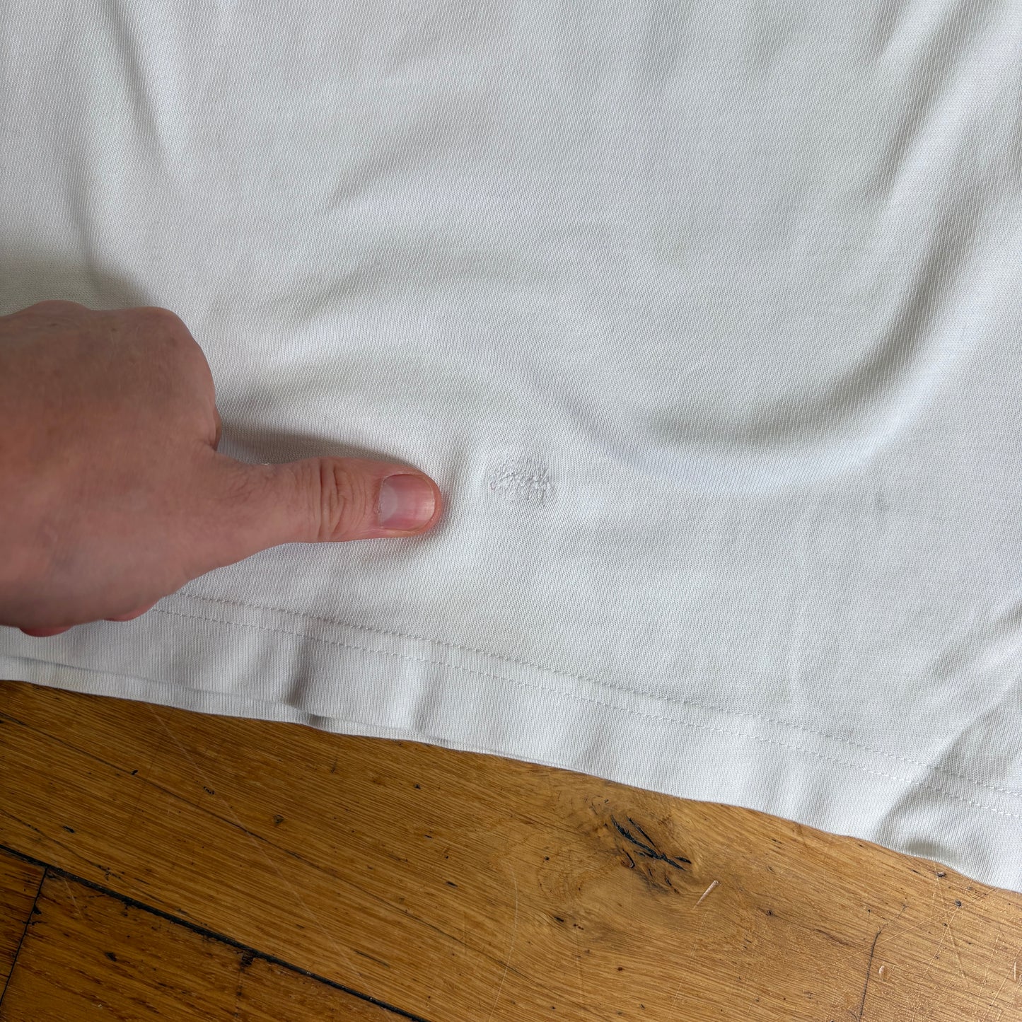 Vintage Adidas White Stripe Graphic T-Shirt - S
