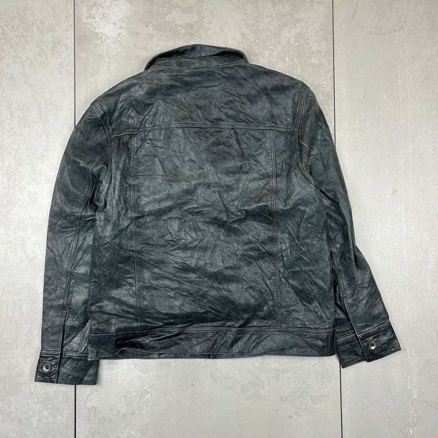 Vintage Aviator Pilot Flight Style Black Genuine Leather Bomber Jacket - M