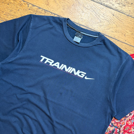 Vintage 00s Nike Navy Graphic T-Shirt - L
