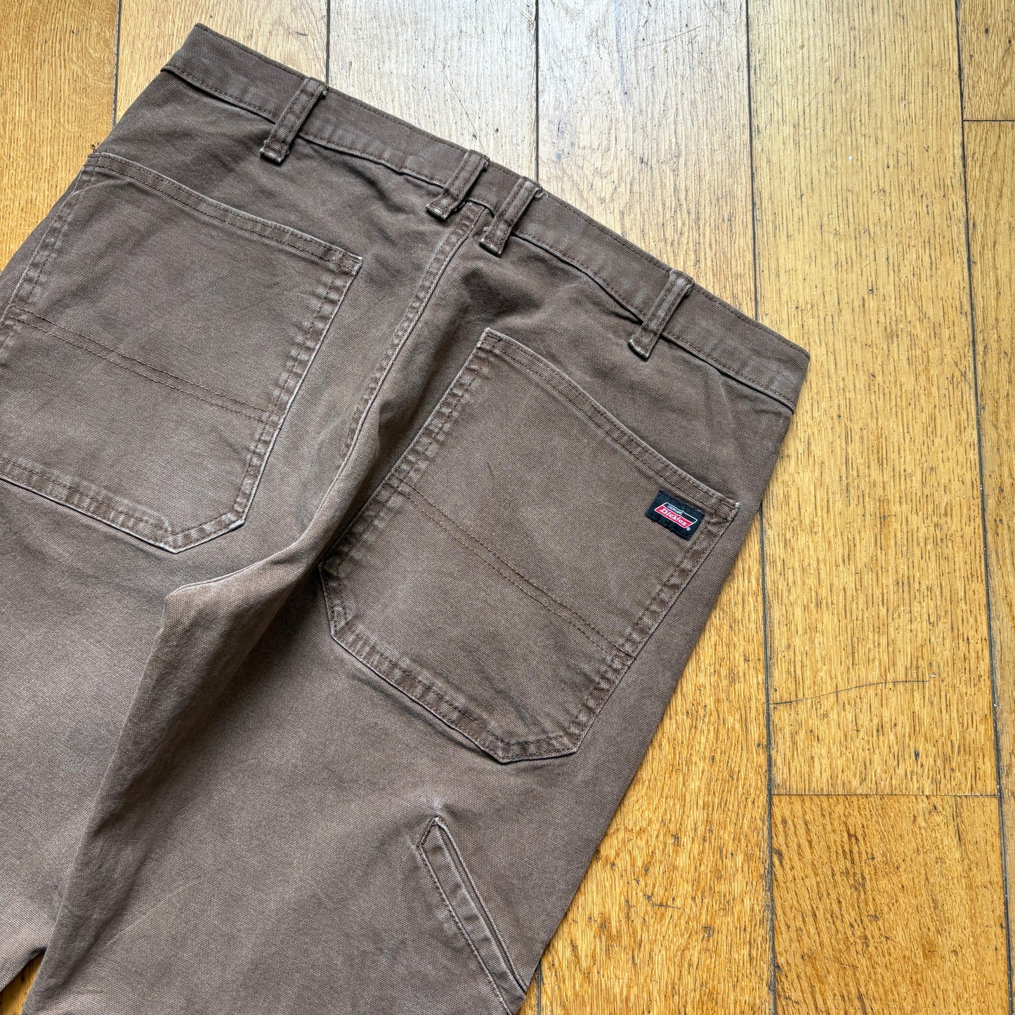 Vintage Dickies Workwear Carpenter Brown Baggy Trousers - 32