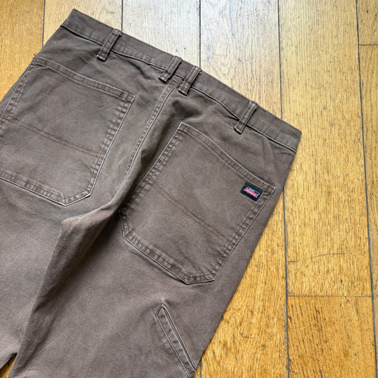 Vintage Dickies Workwear Carpenter Brown Baggy Trousers - 32