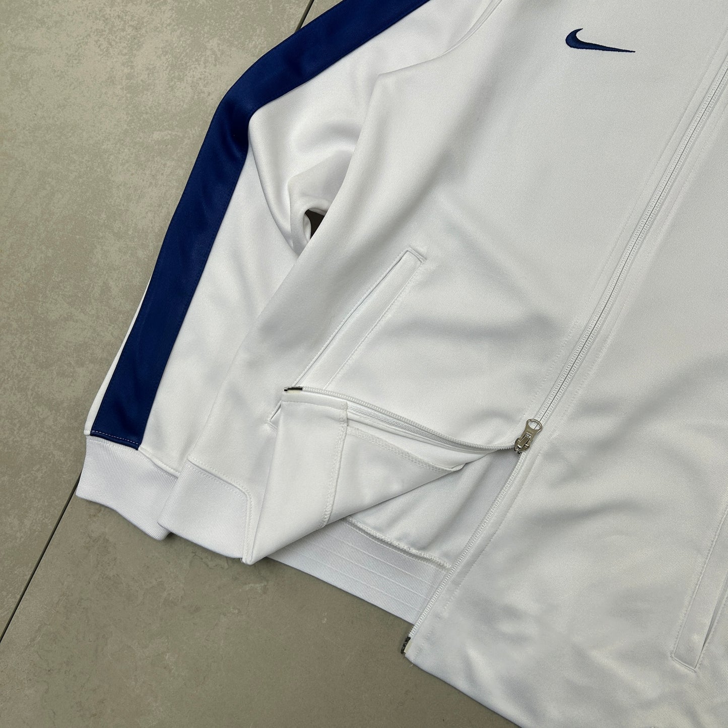 Vintage Nike Portugal Embroidered Zip Track Jacket White Sweatshirt - S