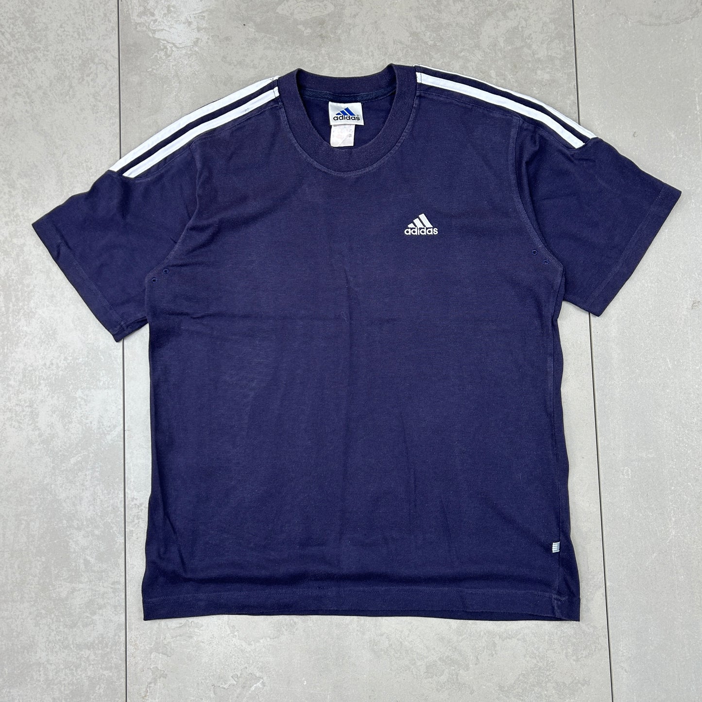 Vintage 90s Adidas Embroidered Navy T-Shirt - M
