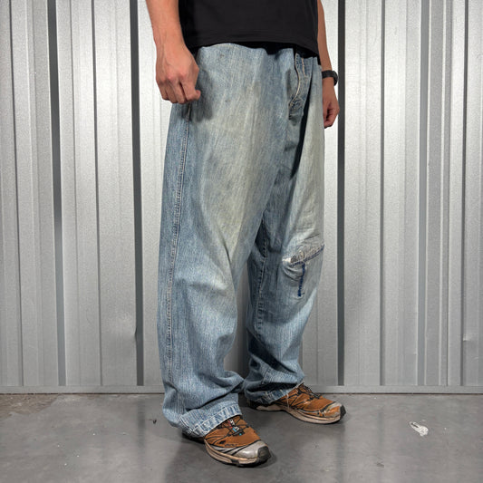 Pelle Pelle Blue Baggy Y2K Hip Hop Jeans - 38R