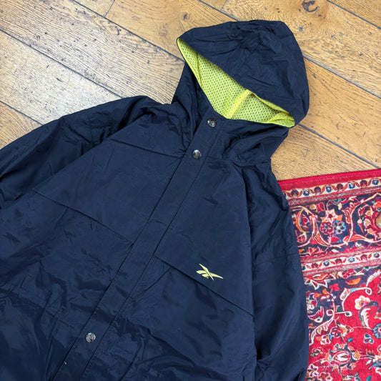 Vintage Reebok Black Parka Jacket - L