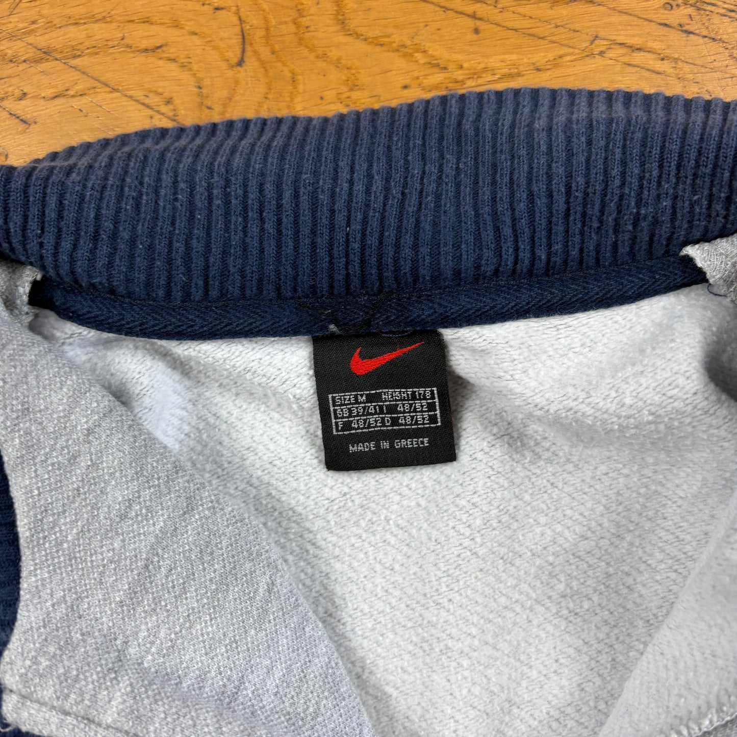 Vintage Nike Grey Swoosh Zip Embroidered Sweatshirt - M