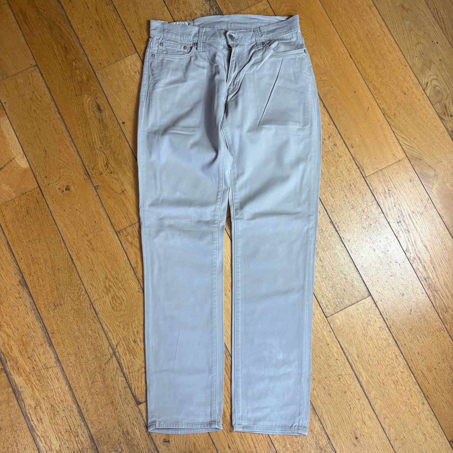 Vintage Levis 511 Slim Light Grey Brown Chino Trousers - 32