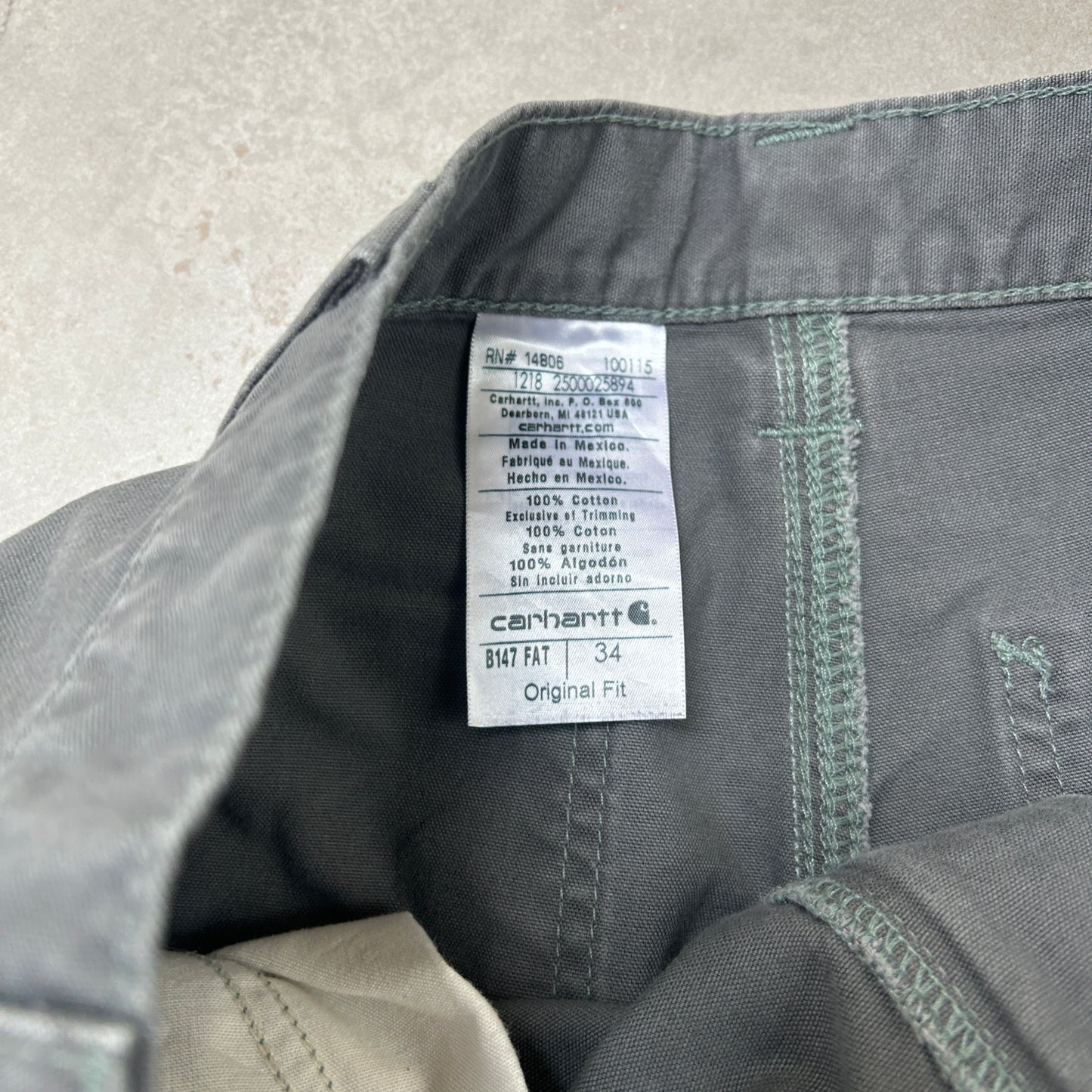 Vintage Carhartt Workwear Baggy Grey Carpenter Shorts - 34