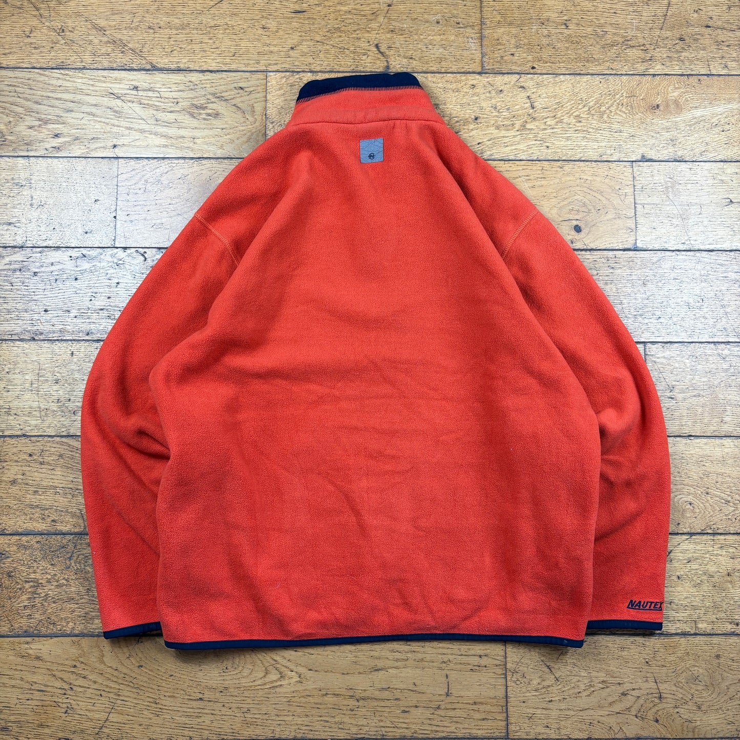 Vintage Nautica Orange Zip Fleece Embroidered Sweatshirt - XL