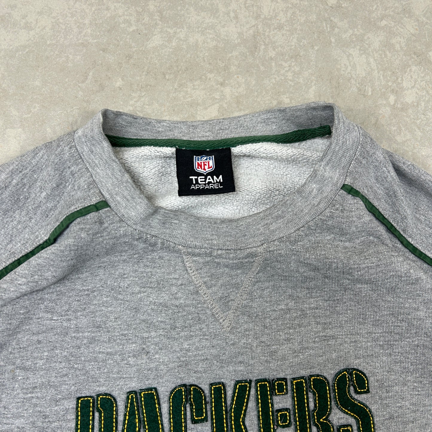 Vintage 00s NFL Green Bay Packers Embroidered Grey Sweatshirt - XL