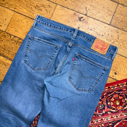 Vintage Levis 502 Straight Blue Denim Jeans - 34R