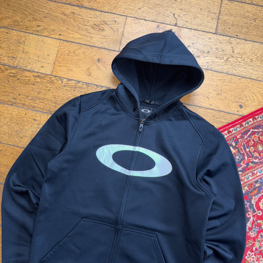 Vintage Oakley Black Sports Hoodie Zip Sweatshirt - S