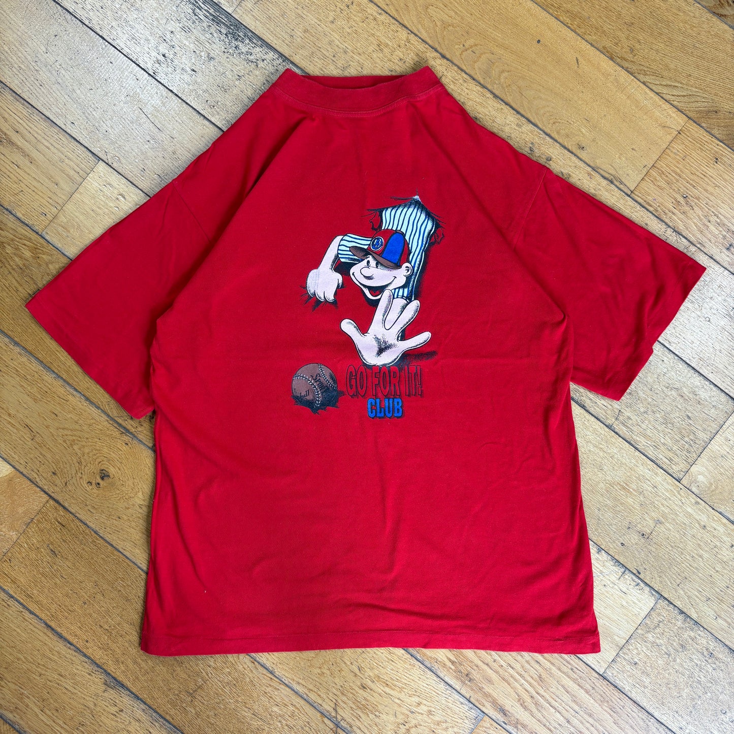 Vintage 90s Baseball Red Single Stitch Graphic T-Shirt - S