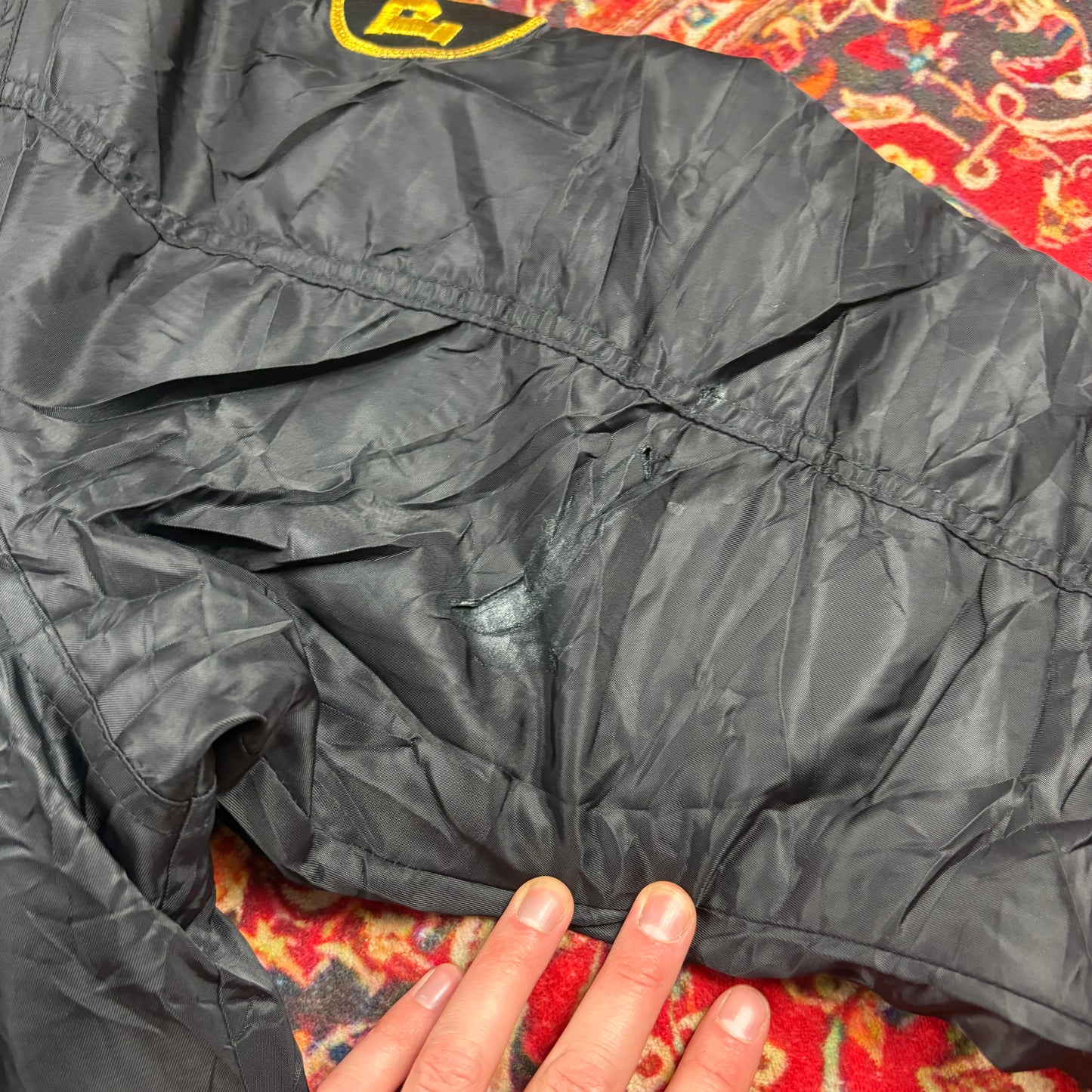 Vintage Black Trapping MA-1 Bomber Jacket - XXL