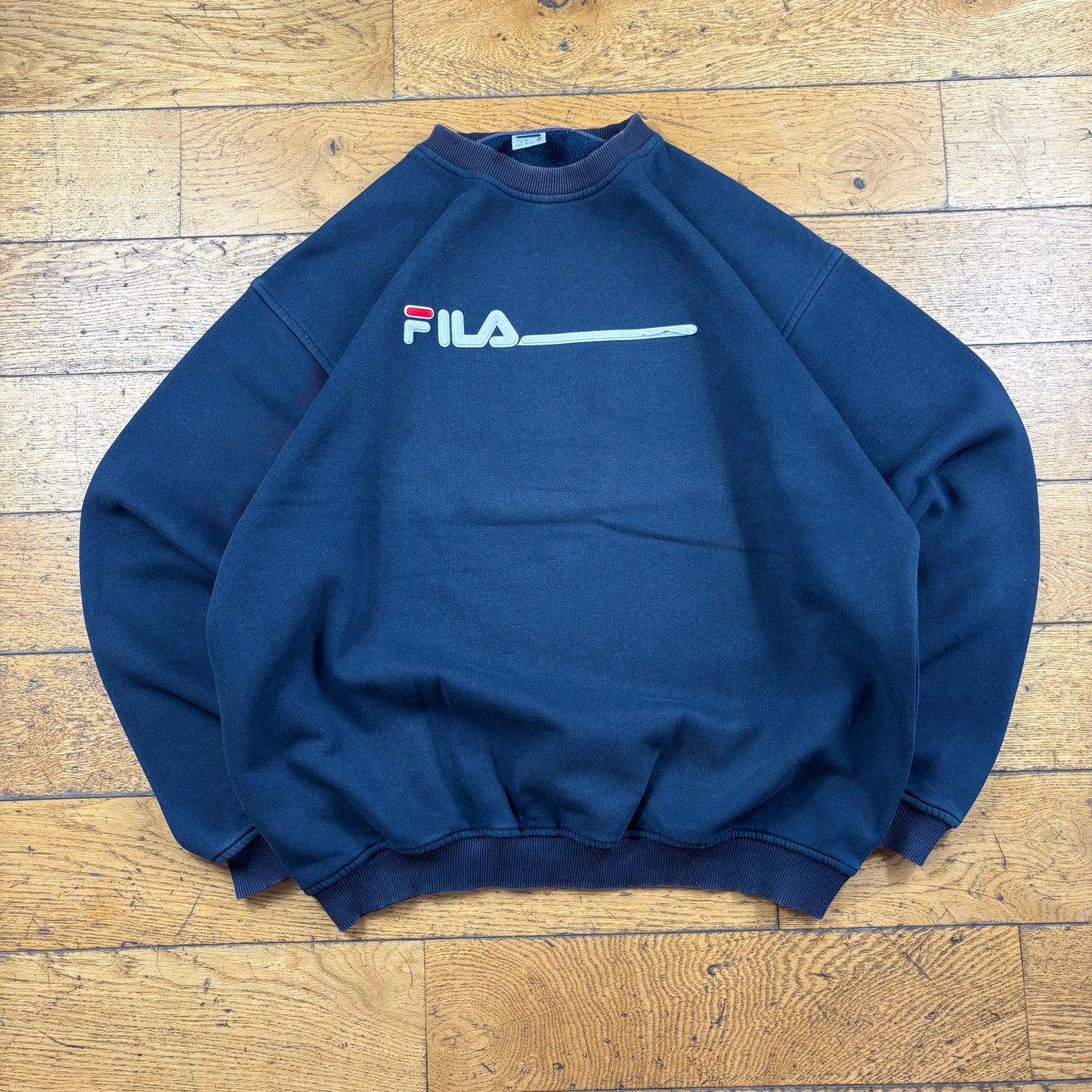Vintage Fila Navy Embroidered Sweatshirt - XL