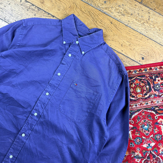 Vintage Tommy Hilfiger Purple Embroidered Shirt - XL