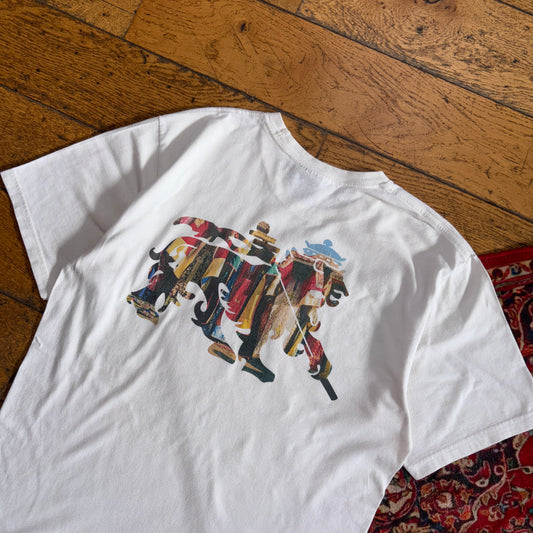 Vintage Stussy White Graphic T-Shirt - S