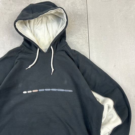 Vintage 00s Nike Swoosh Embroidered Black Hoodie Sweatshirt - L