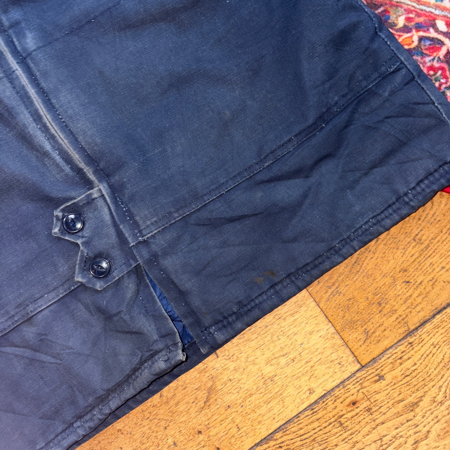 Vintage Navy Carhartt Style Workwear Chore Jacket - M