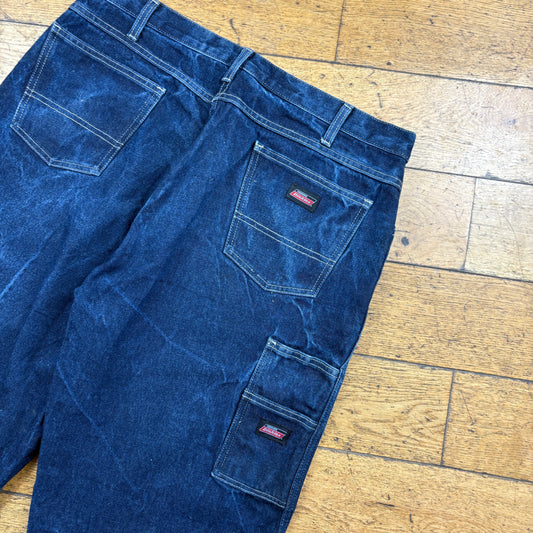 Vintage Dickies Workwear Carpenter Blue Baggy Shorts - 38