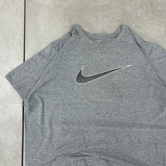 Vintage 00s Nike Swoosh Grey T-Shirt - XL