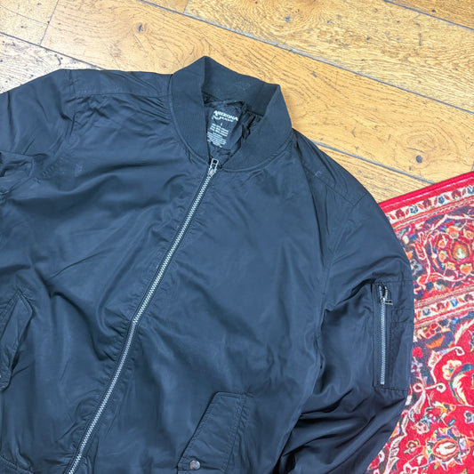Vintage Black MA-1 Bomber Jacket - L