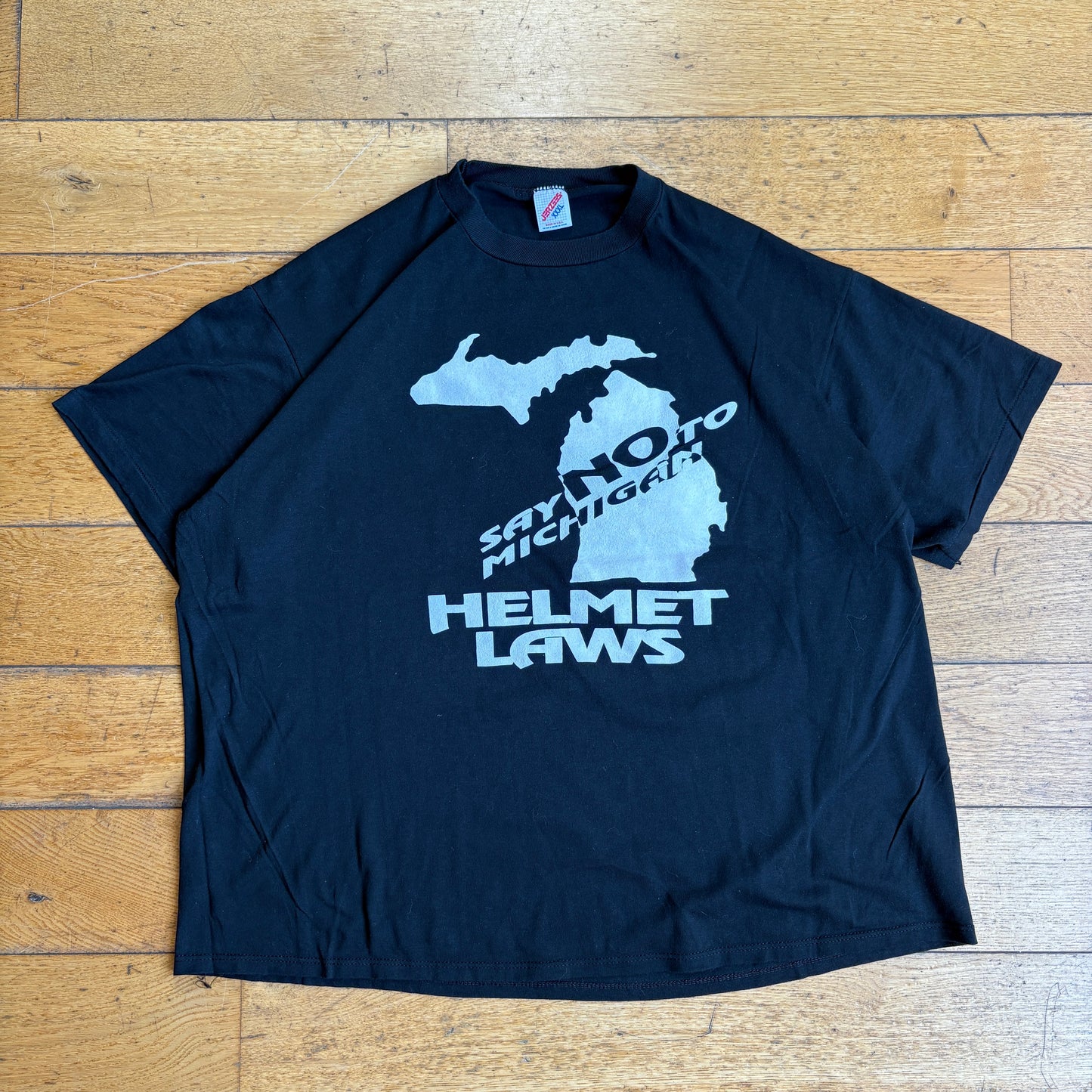 Vintage 90s Motorbike USA Single Stitch Black Graphic T-Shirt - 3XL
