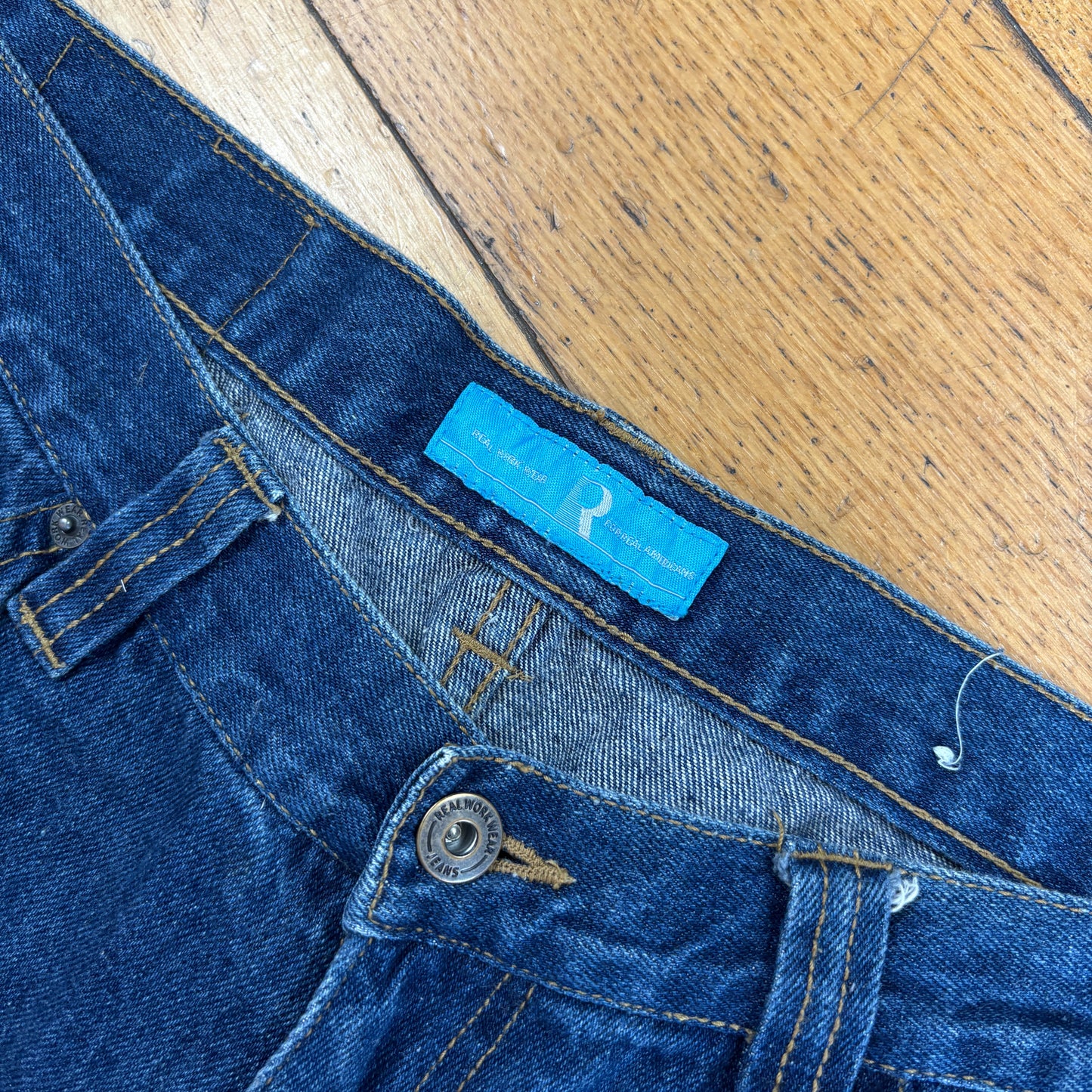 Vintage Embroidered Hip Hop Baggy Blue Shorts Jorts - 38