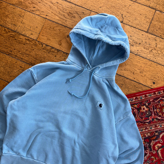Vintage Carhartt Wip Blue Overdyed Boxy Embroidered Sweatshirt - M