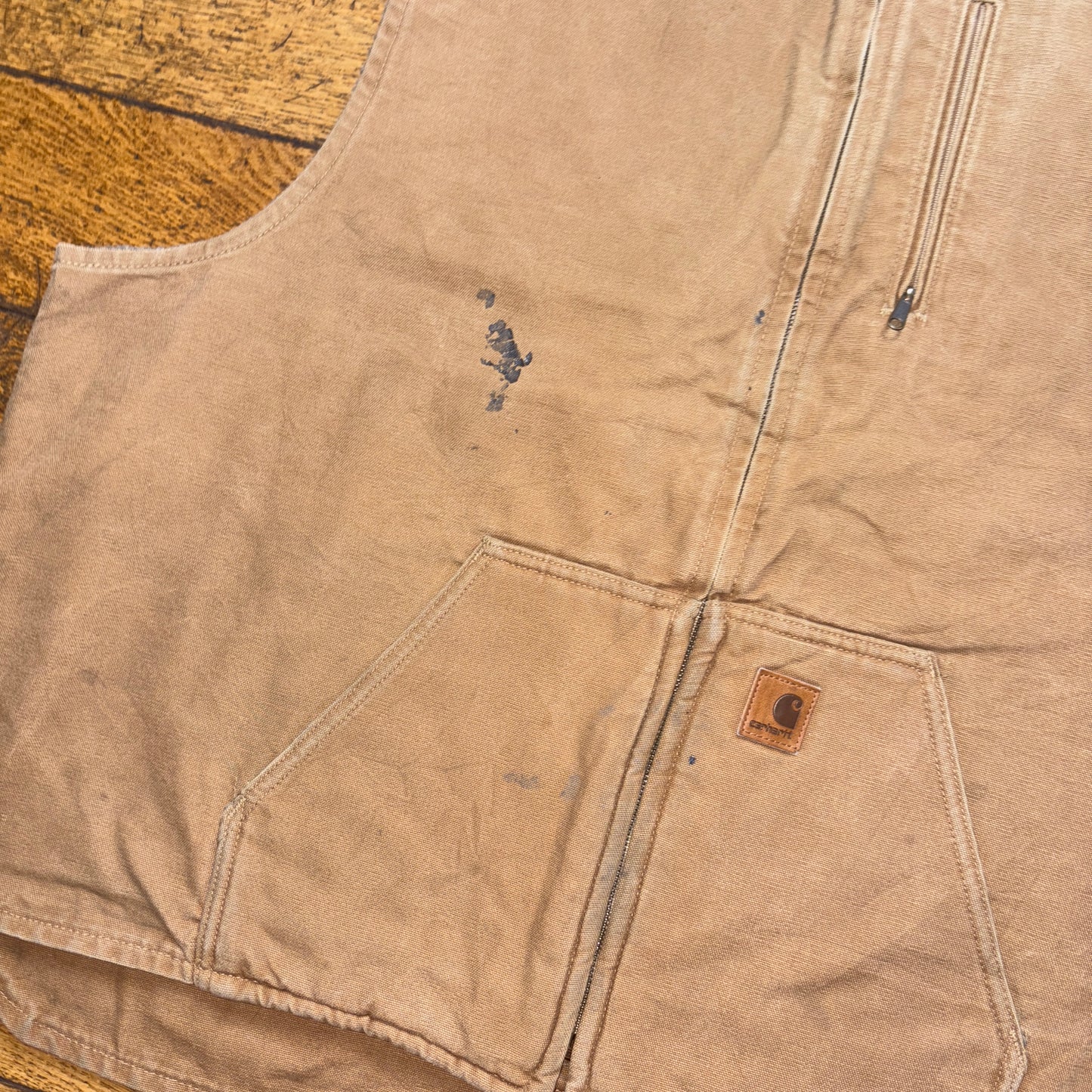 Vintage Carhartt Brown Sherpa Lined Gilet Vest Workwear Jacket - 3XL