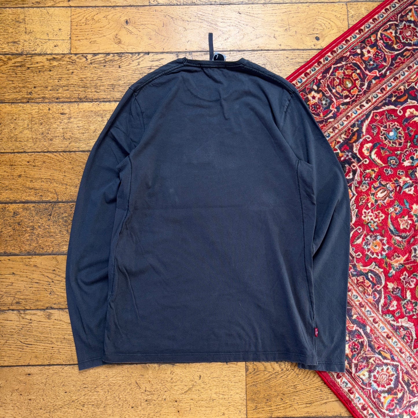 Vintage Levis Engineered Grey Black Long Sleeve Graphic T-Shirt - S