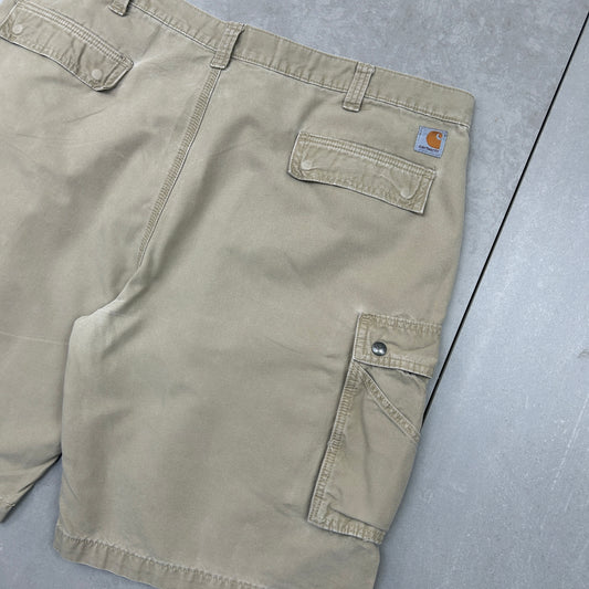 Vintage Carhartt Workwear Baggy Cream Carpenter Shorts - 44