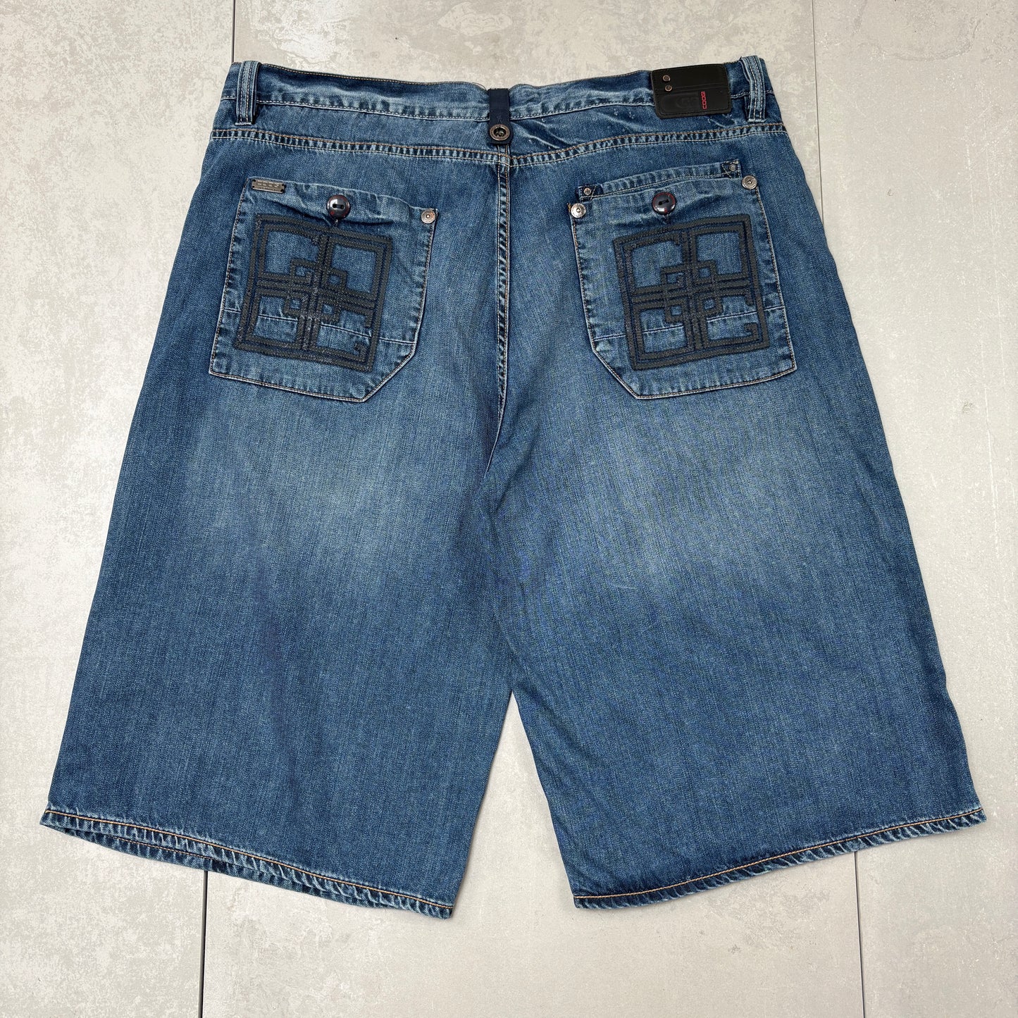 Vintage Coogi Embroidered Hip Hop Blue Baggy Shorts Jorts - 44