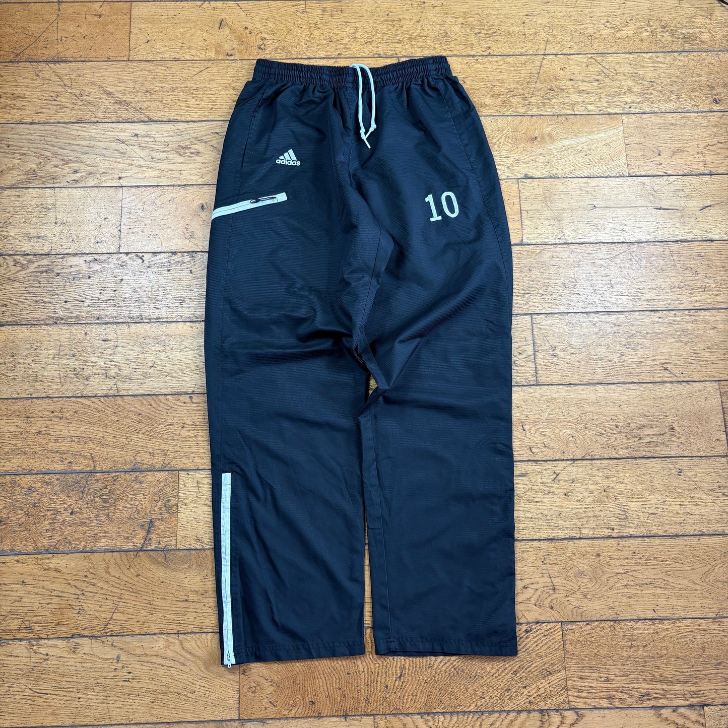 Vintage Adidas Black Baggy Tracksuit Sweatpants Track Pants Bottoms - M