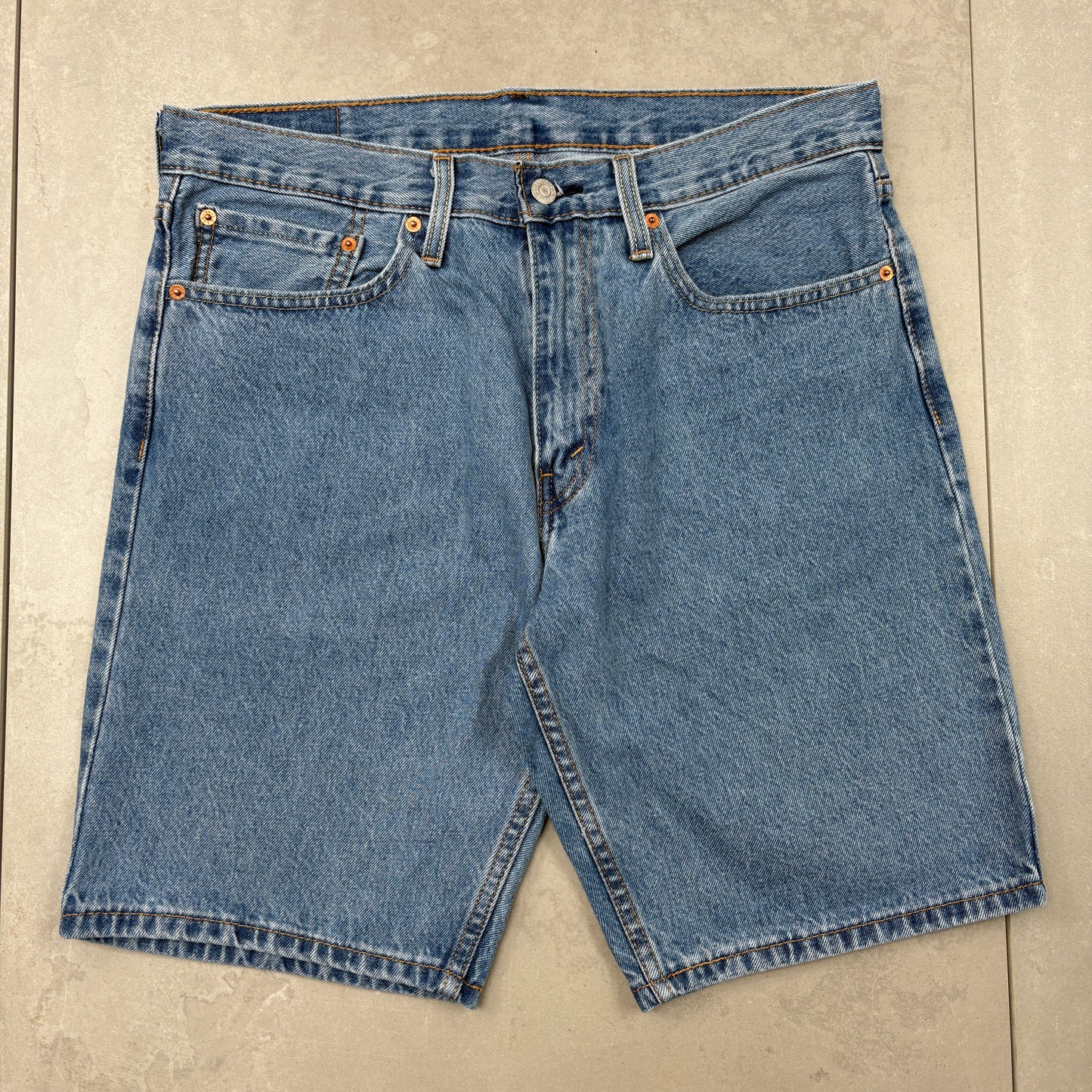 Vintage Levis 405 Blue Baggy Denim Shorts - 34