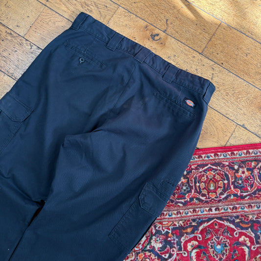 Vintage Dickies 874 Black Cargo Baggy Skate Trousers - 38