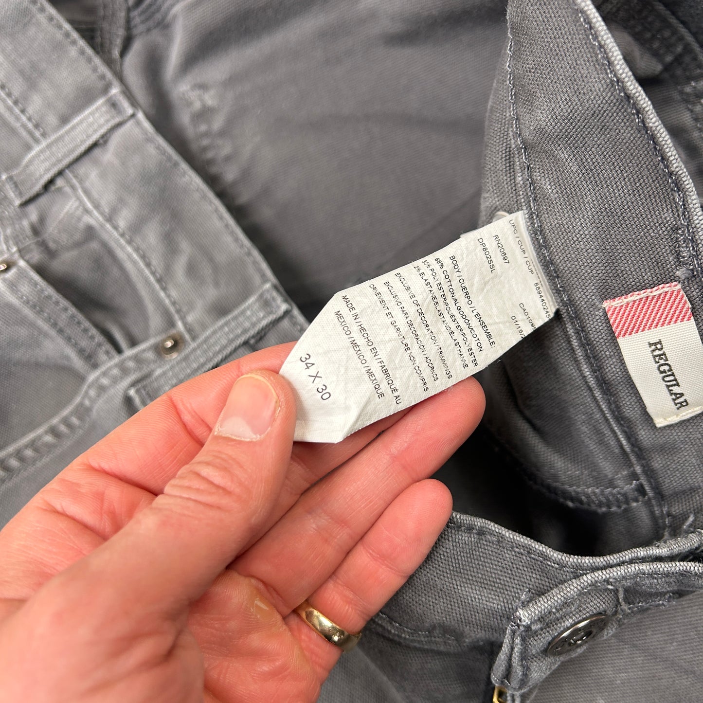 Vintage Dickies Grey Workwear Carpenter Baggy Trousers - 34