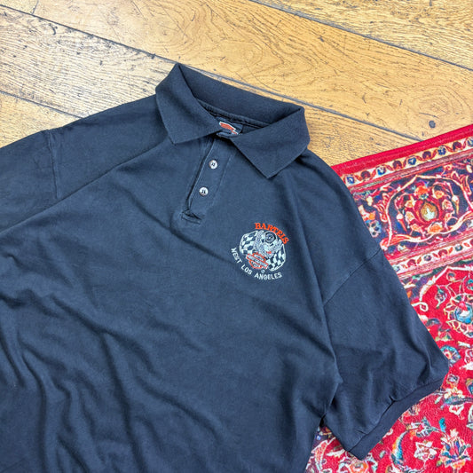 Vintage Harley Davidson Embroidered Black Polo Shirt - M