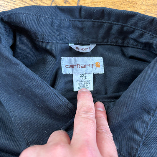 Vintage Carhartt Navy Workwear Short Sleeve Shirt - XXL